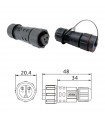 M16 aerial connector 3 contacts IP67